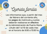 Aviso Administrativo Puerto María Lihuén